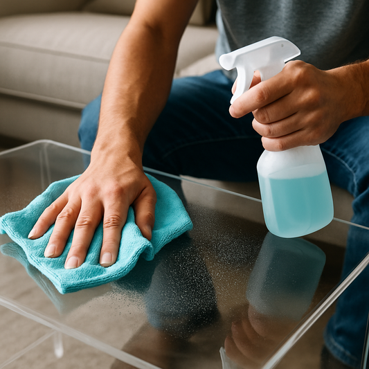 Cleaning an acrylic coffee table without scratching
