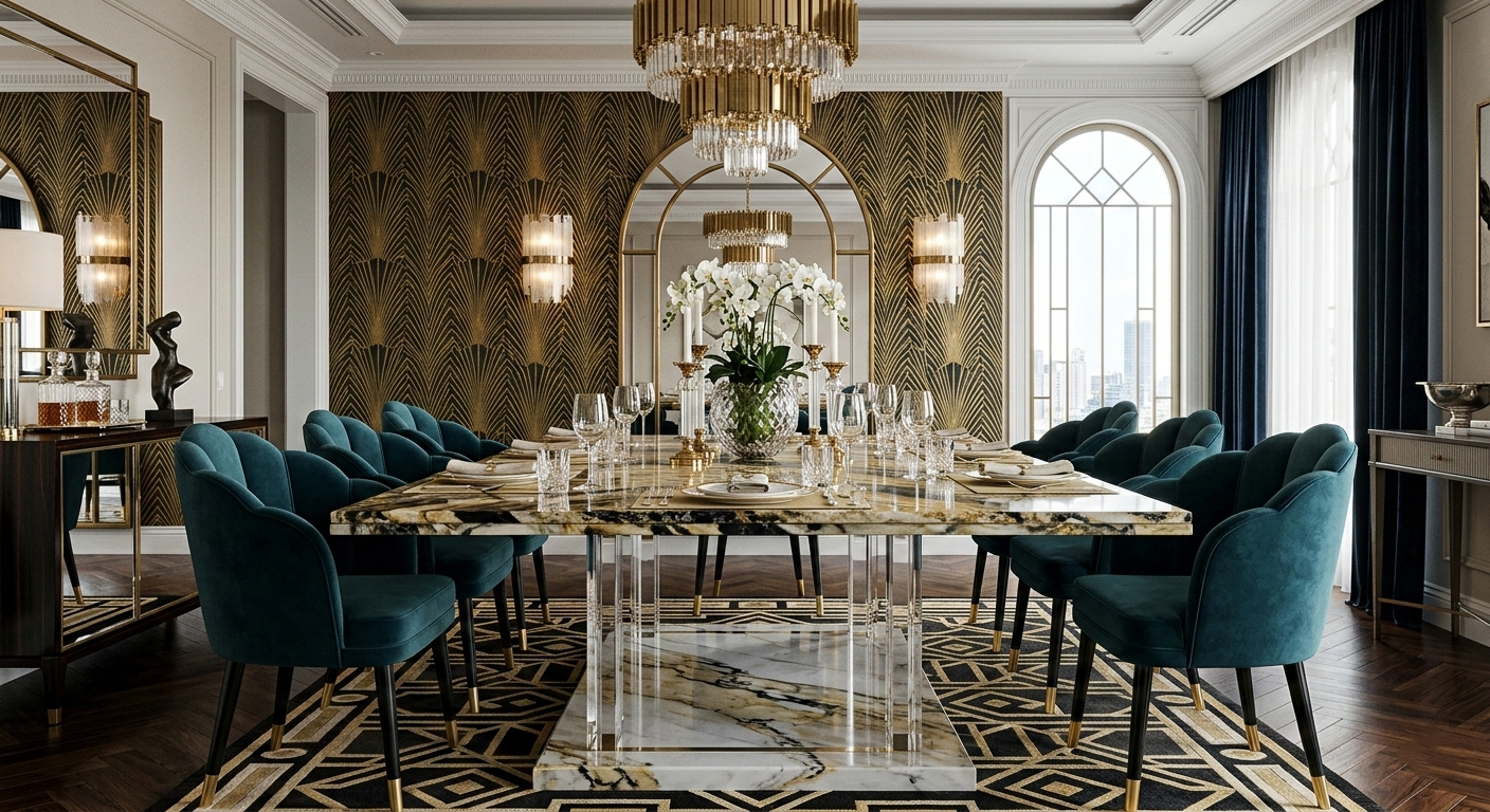 18 Art Deco Dining Room Ideas for a Glamorous Home – Aetheris Concepts