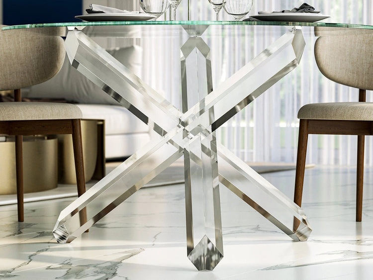 Clear acrylic coffee table with a minimalist rectangular style