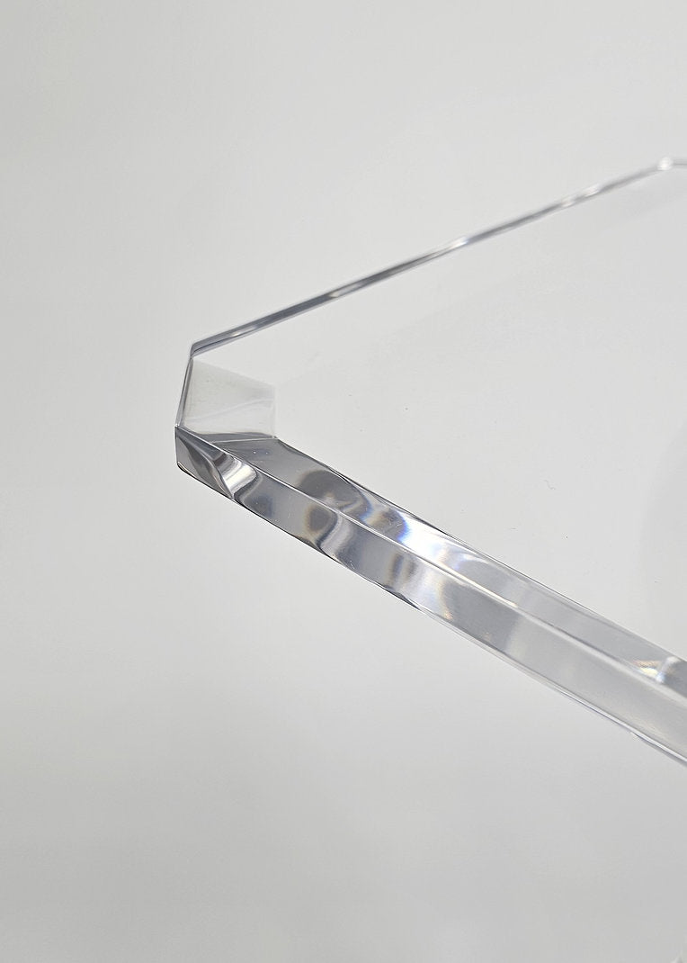 Clear acrylic end table with a classic and elegant style