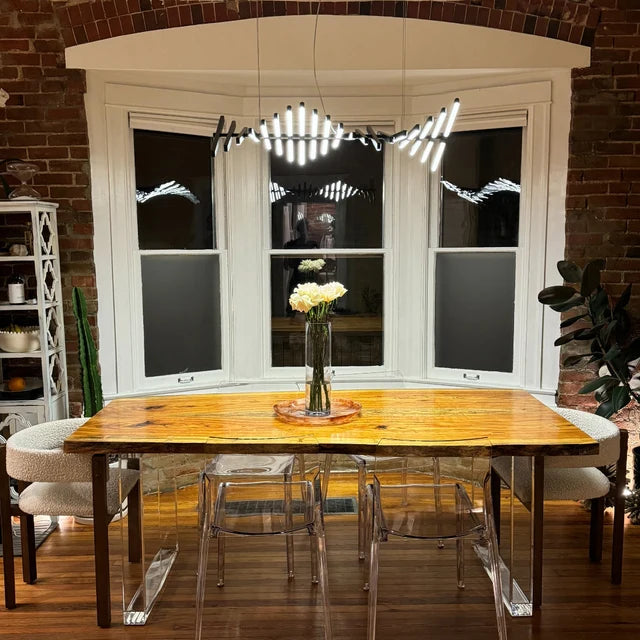Vista acrylic dining table base in dining room