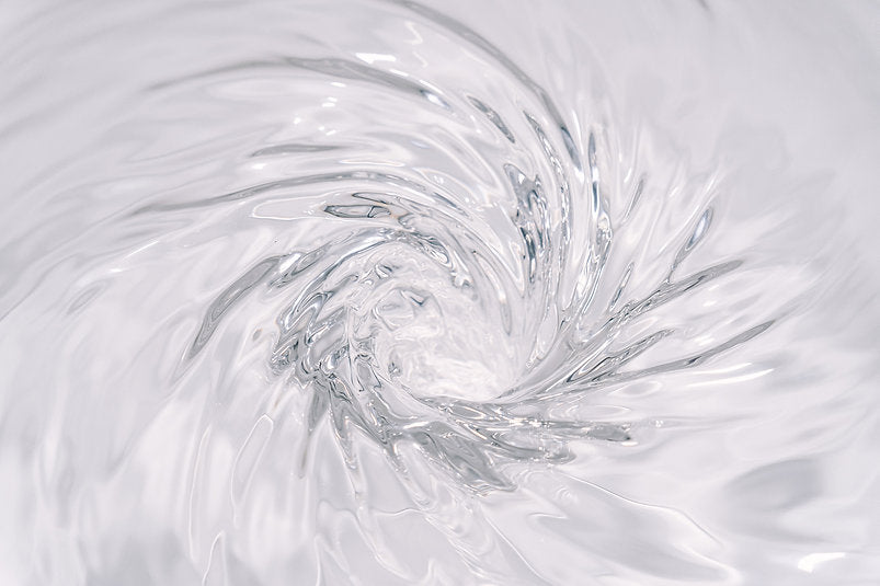 Clear acrylic coffee table that looks like a whirlpool