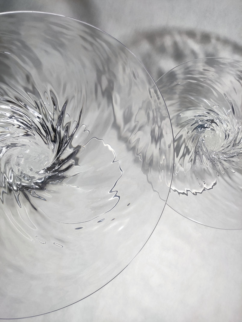 Clear acrylic coffee table that looks like a whirlpool