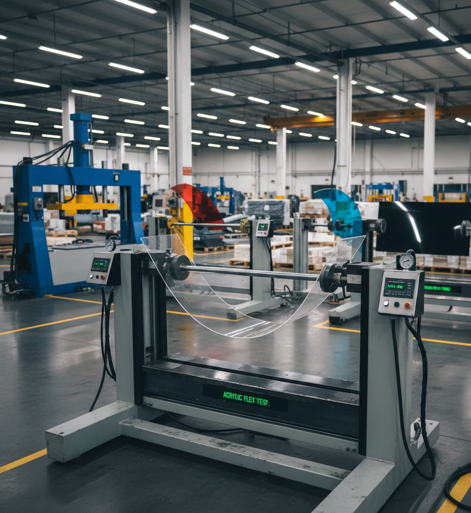 Is Acrylic Flexible - a piece of acrylic bend in a machine