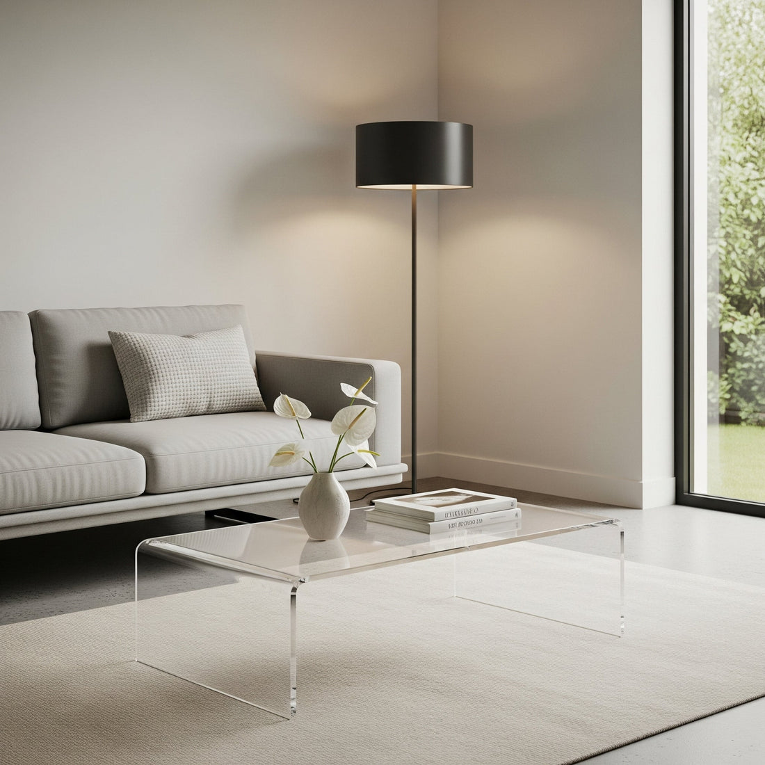 Acrylic coffee table minimalist furniture idea