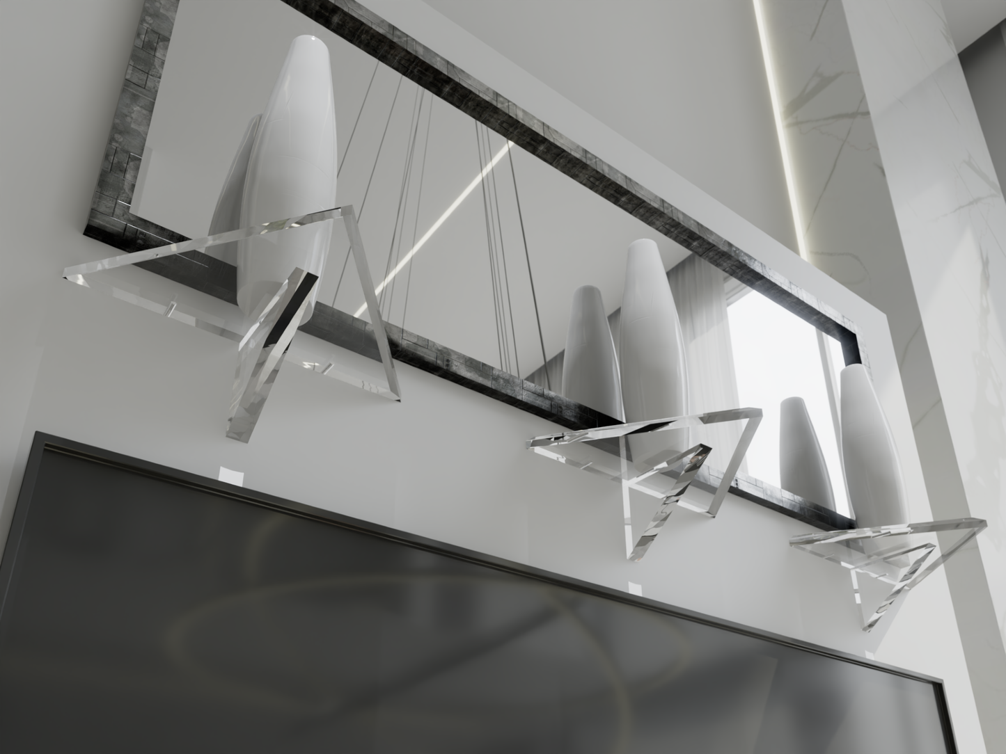 Freccia Solo Clear Acrylic Wall Shelf
