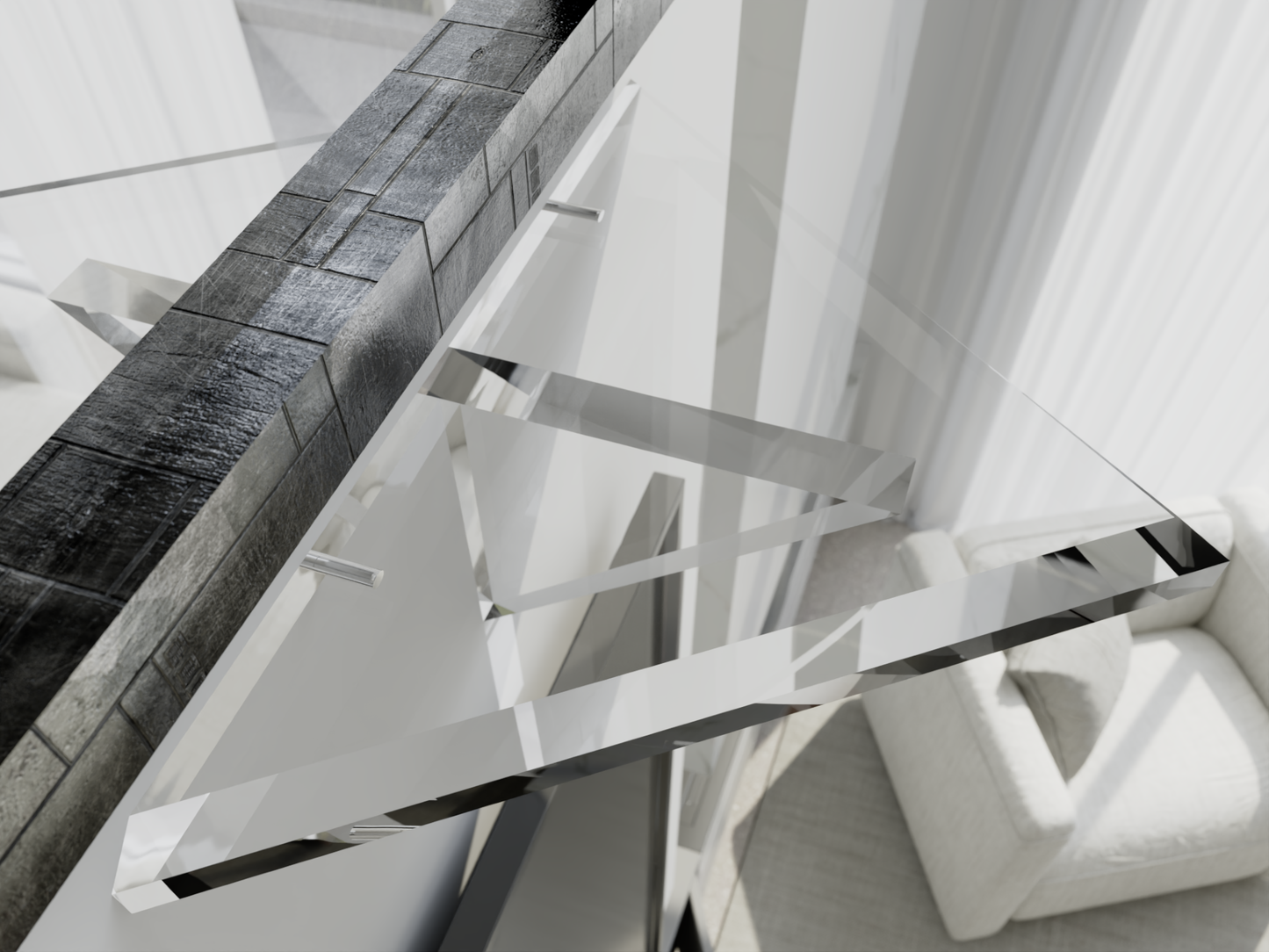 Freccia Solo Clear Acrylic Wall Shelf