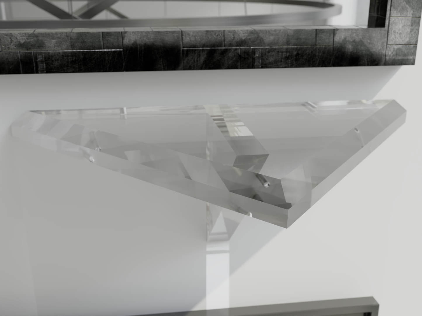 Freccia Solo Clear Acrylic Wall Shelf