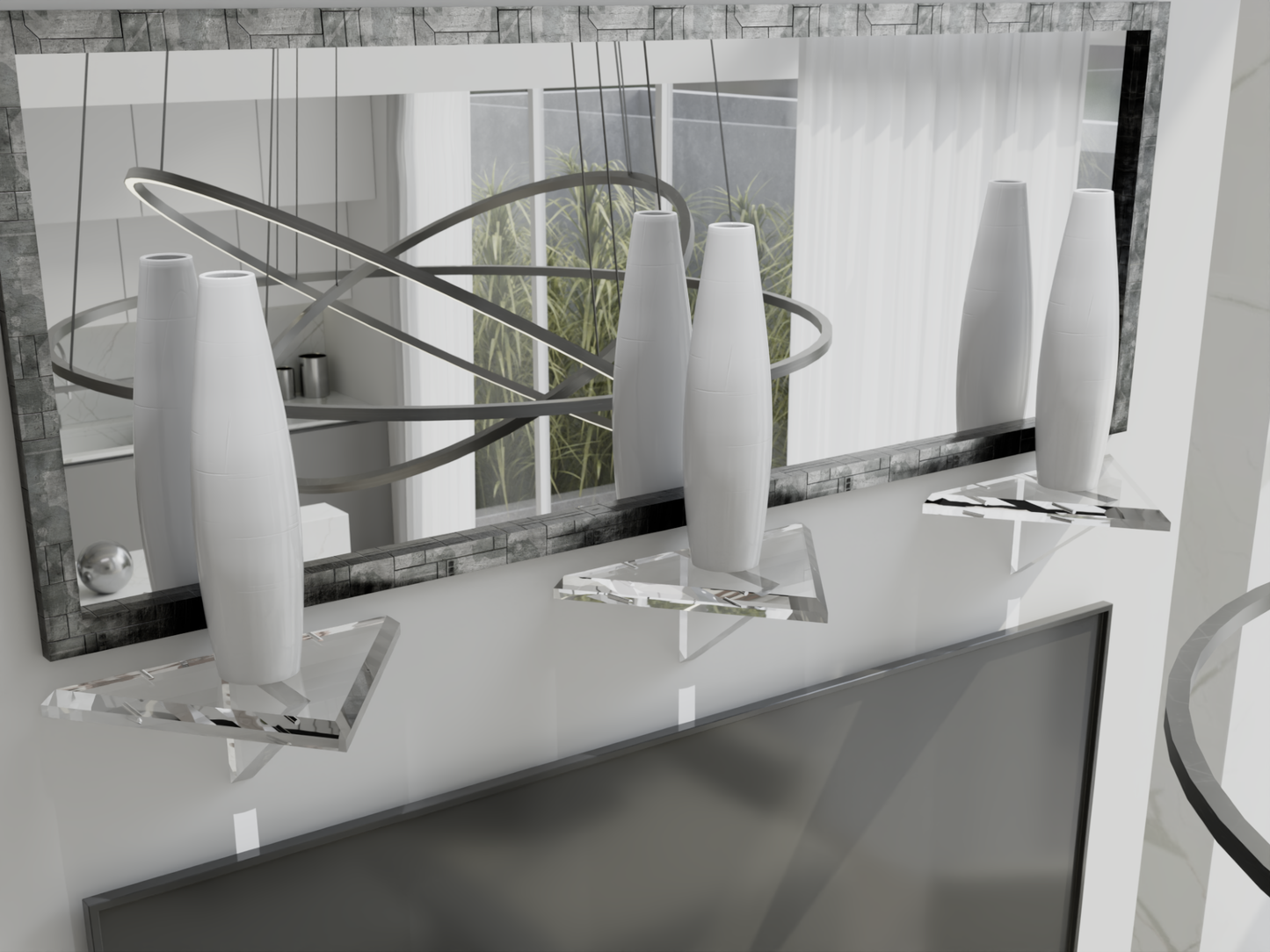 Freccia Solo Clear Acrylic Wall Shelf