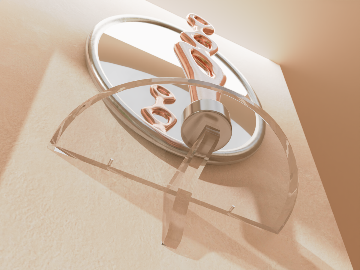 Mezza Luna Clear Acrylic Wall Shelf