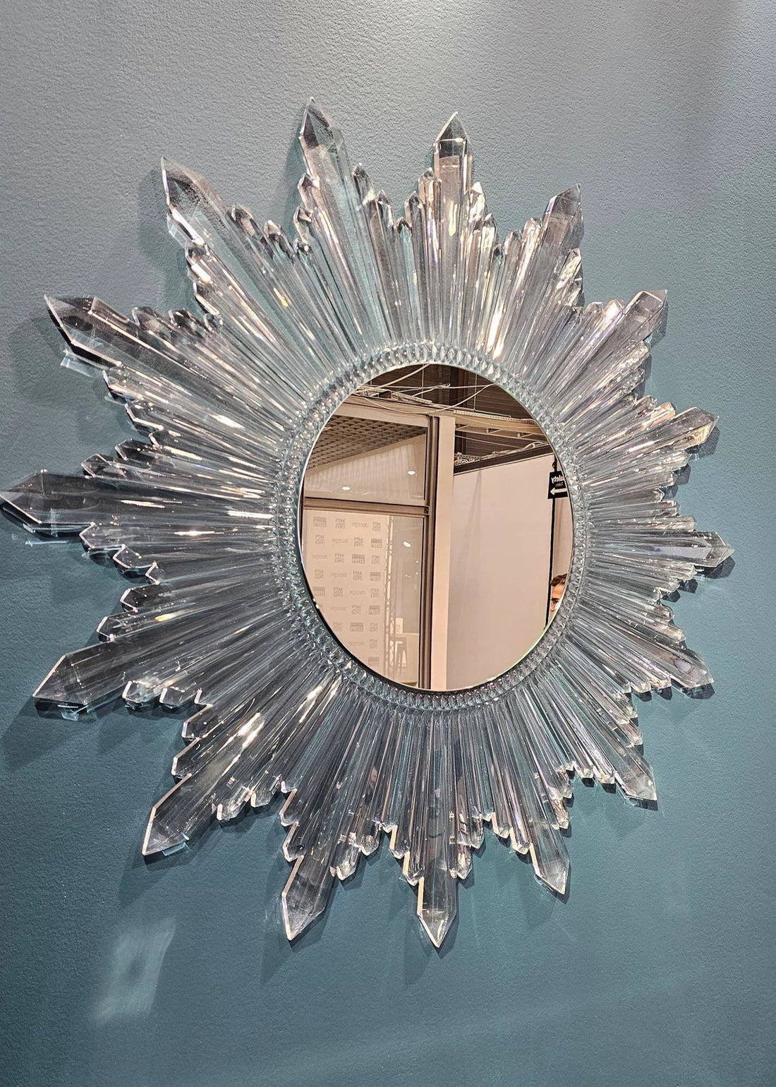 modern entryway mirror ideas - solara acrylic sunburst mirror